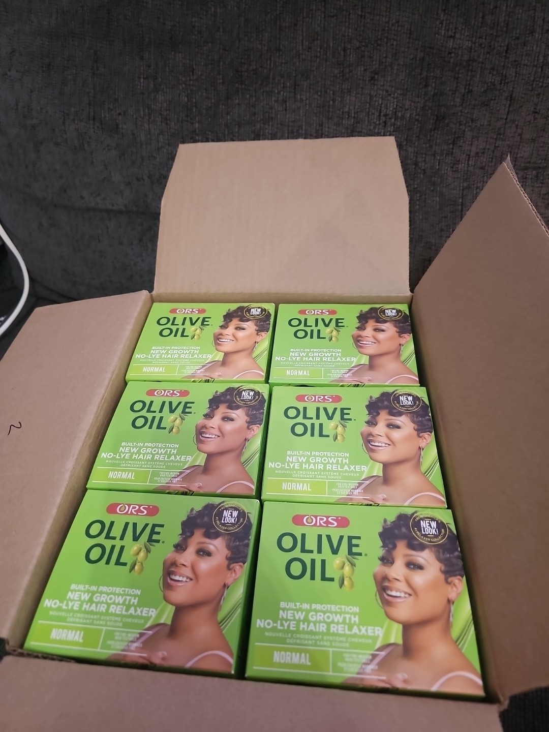 Lot Of 6 Olive Oil Built-in Protection New Growth No-Lye Hair Relaxer