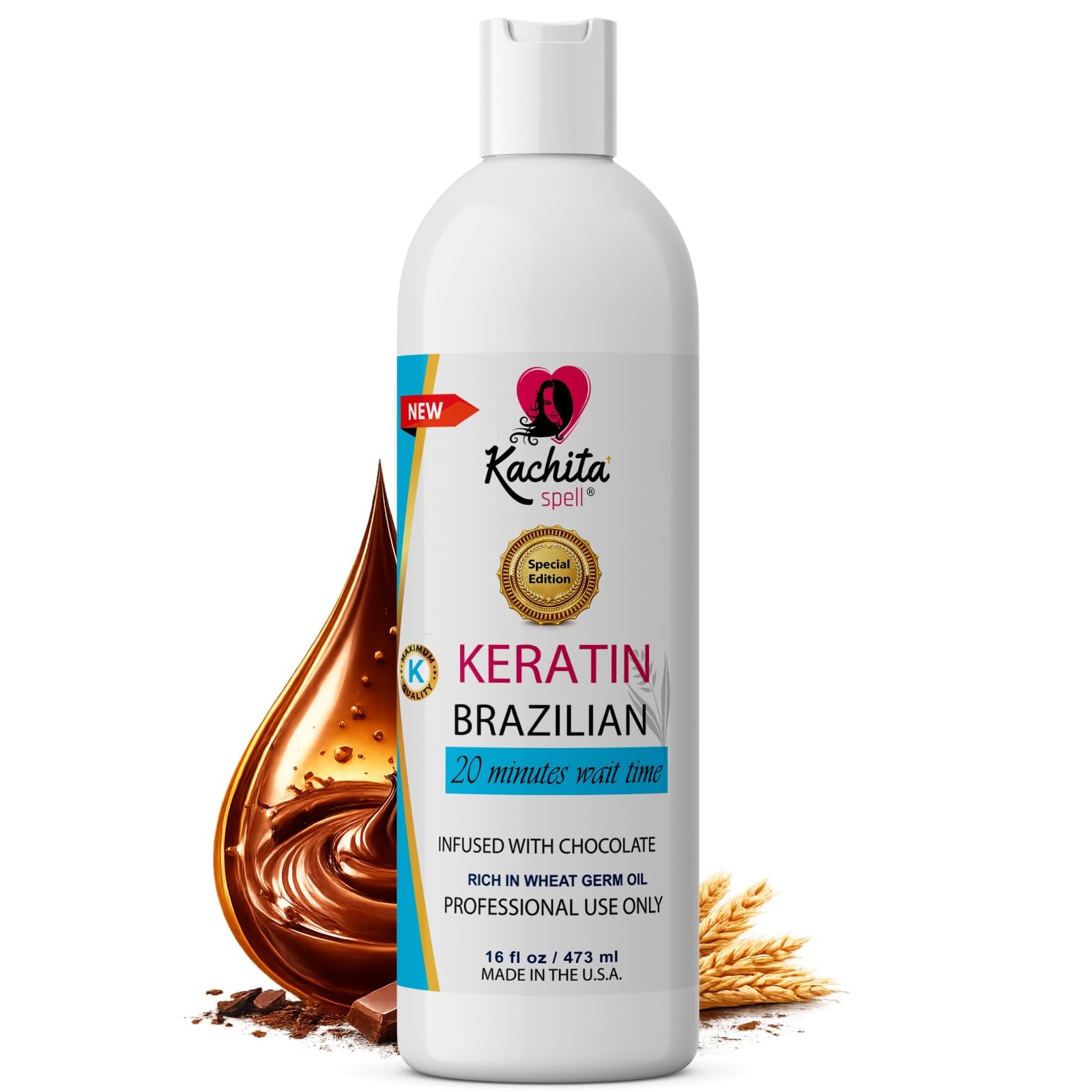Kachita Spell Brazilian Keratin Hair 15.99 Fl Oz (Pack of 1), Chocolate