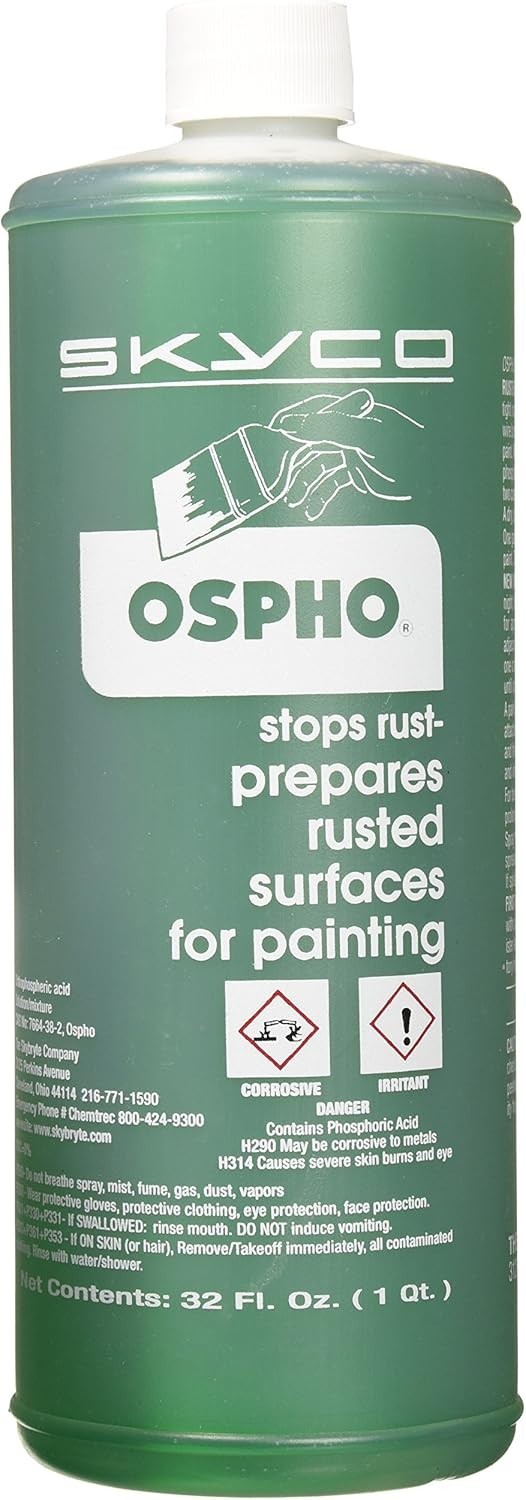 Ospho Clear Gloss Metal Treatment – 32 Fl Oz Liquid for Superior Rust Protection