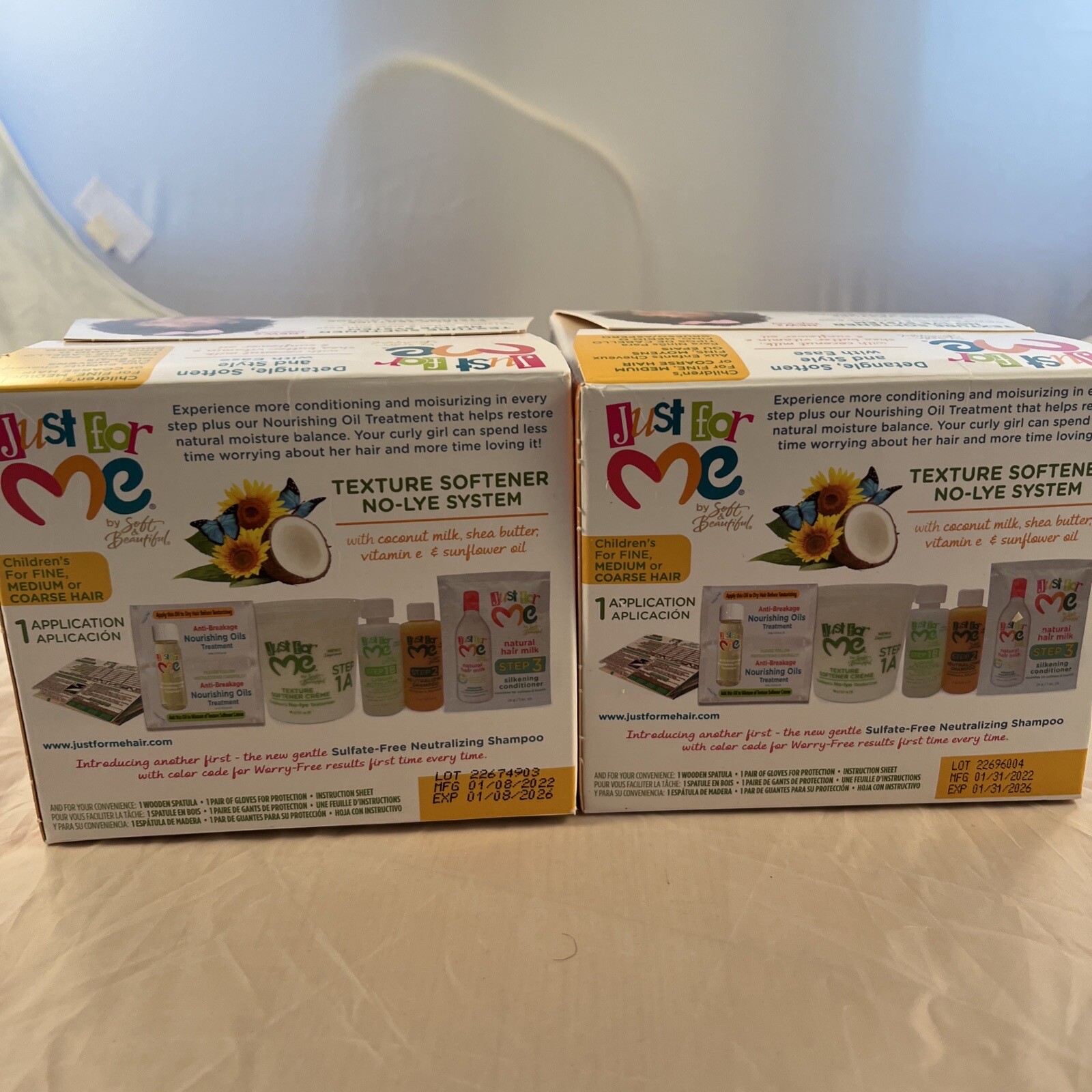 Just For Me No Lye Conditioning Creme Hair Relaxer Kit Lot of 2