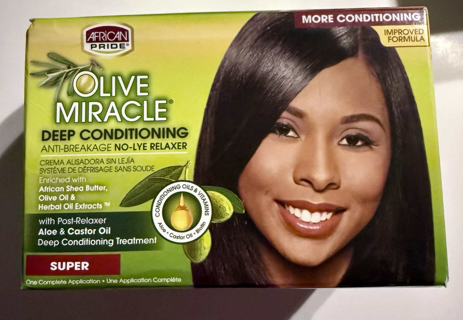 African Pride SUPER – Olive Miracle – Deep Conditioning – No-Lye Relaxer -TDR
