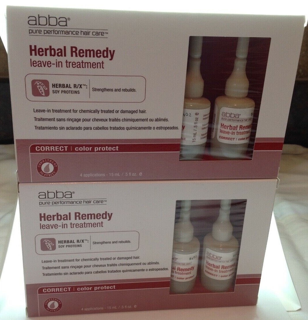 Abba Herbal Remedy Leave-in Treatment Color Protect 4 x 15ml / 5 oz – LOT OF 2