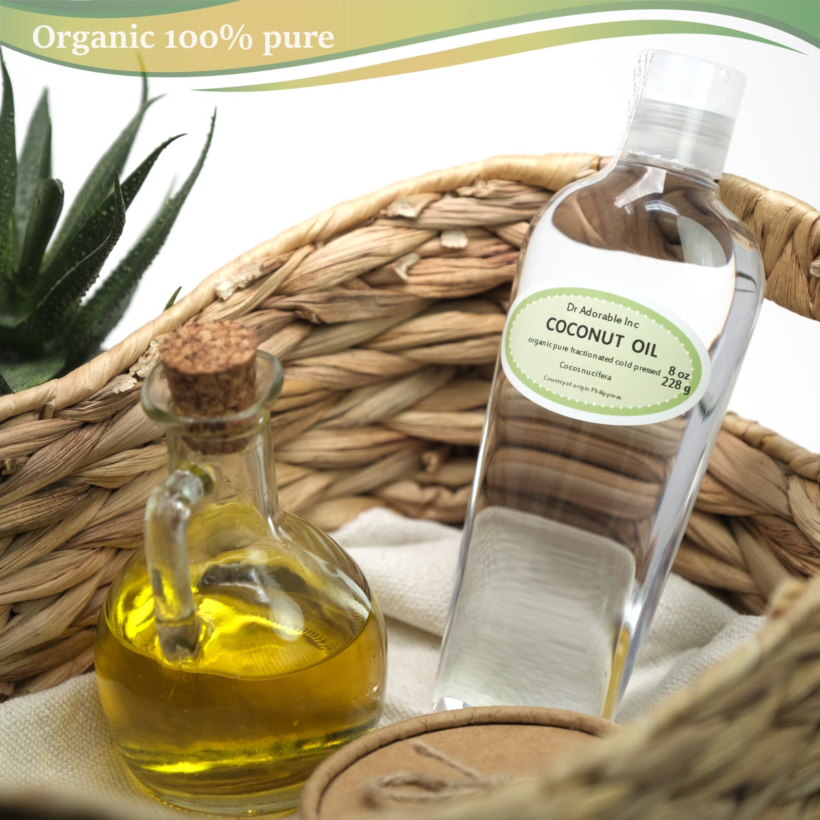 Coconut Fractionated Oil 100 % Pure Skin Care Comes with a Sprayer or a Cap !