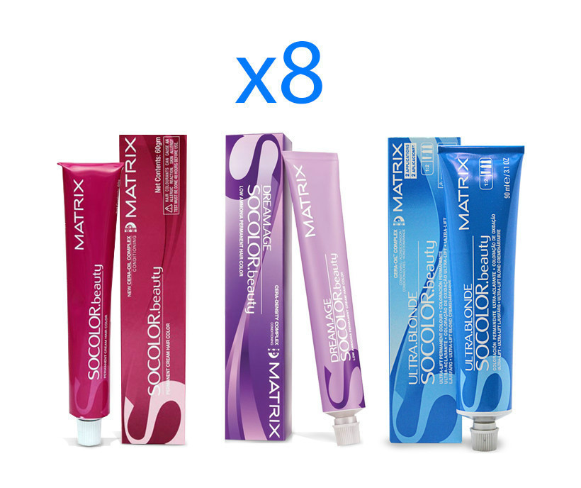 Matrix SOCOLOR Hair Color (SELECT YOUR SHADES) 8 Tubes 90 ml each Tube