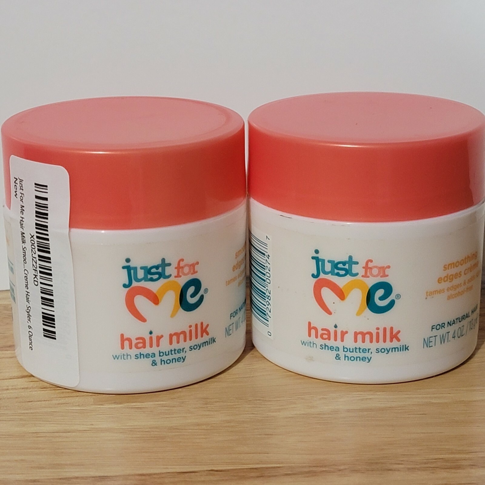 Lot Of 2 Pack Just For Me Hair Milk Smoothing Edges Creme With Shea Butter 4 oz