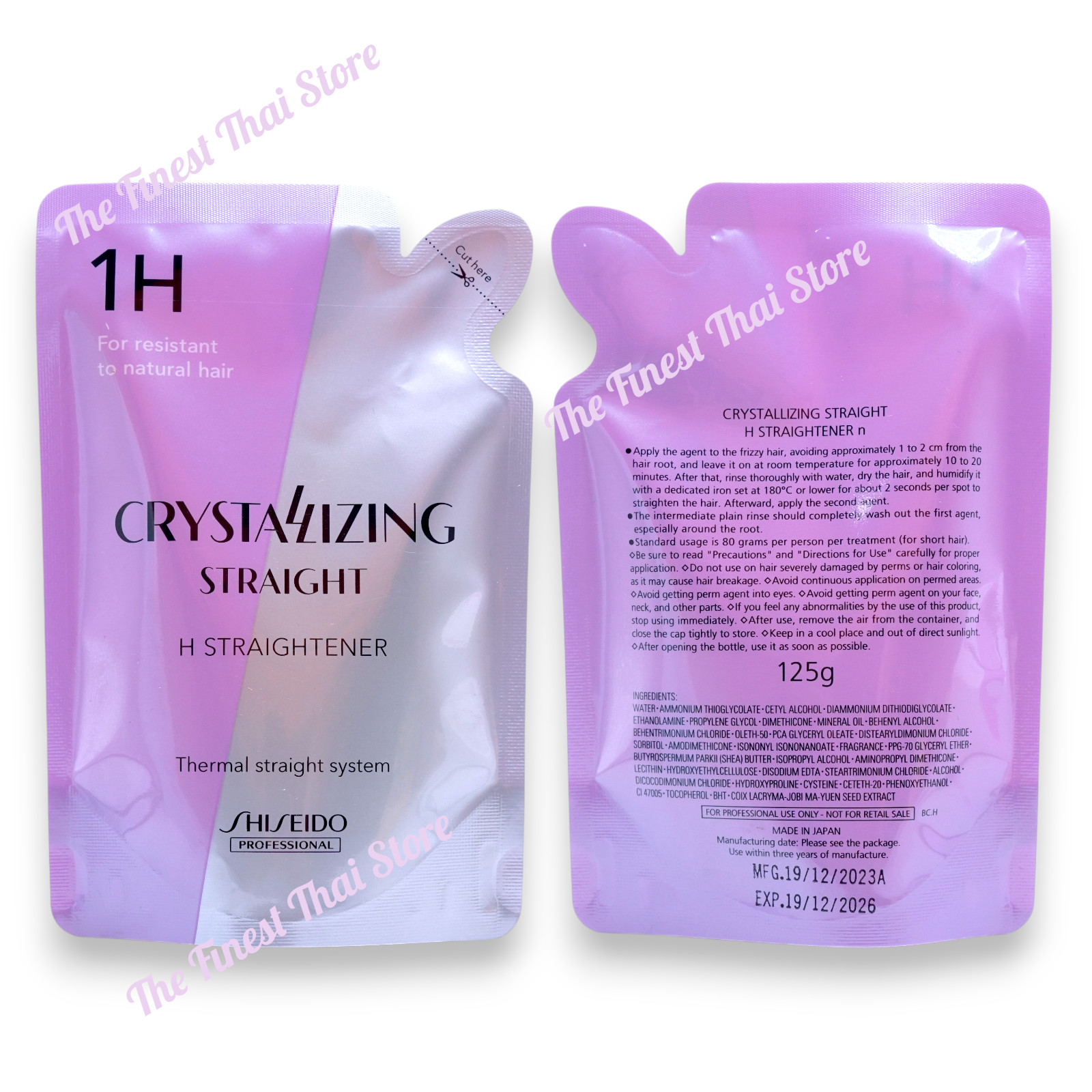 Crystallizing Straight H for Resistant to Natural Hair Straightener Kit 125g set