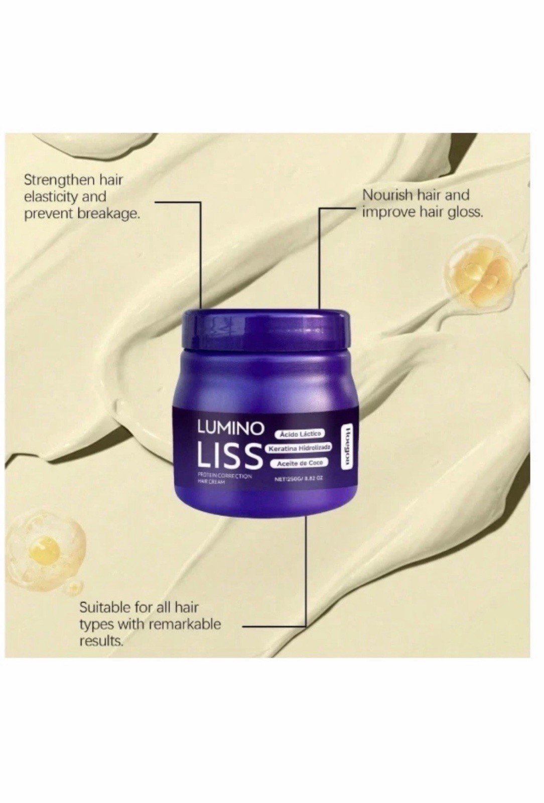 Lumino Liss Protein Correction Hair Cream 8.82 Oz Sealed FREE SHIPING USA