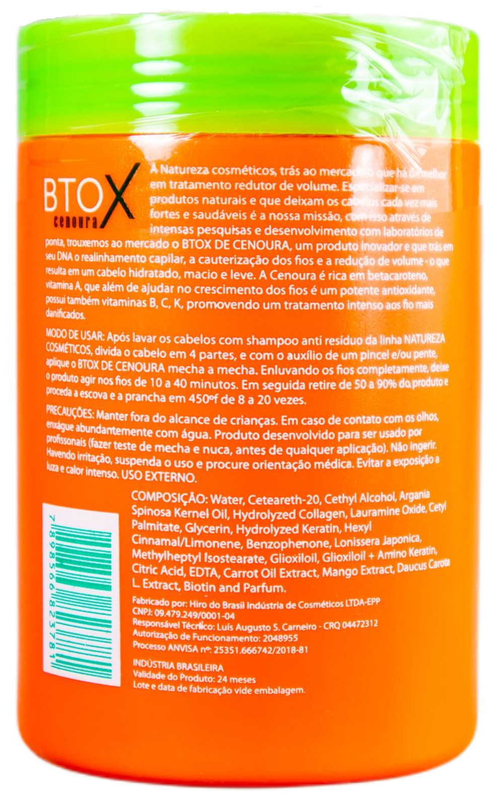 Natureza Btox Orange Carrot Deep Hair Mask Beta-Carotene Keratin 1kg – Natureza