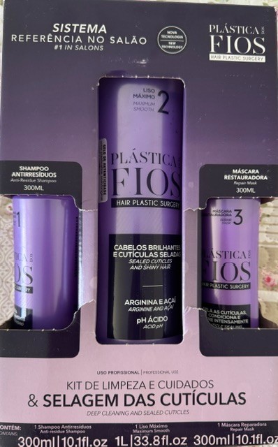 Cadiveu Plastica Dos Fios Brazilian Keratin 33.8fl oz + 2 x 10.1flKit Anti Frizz