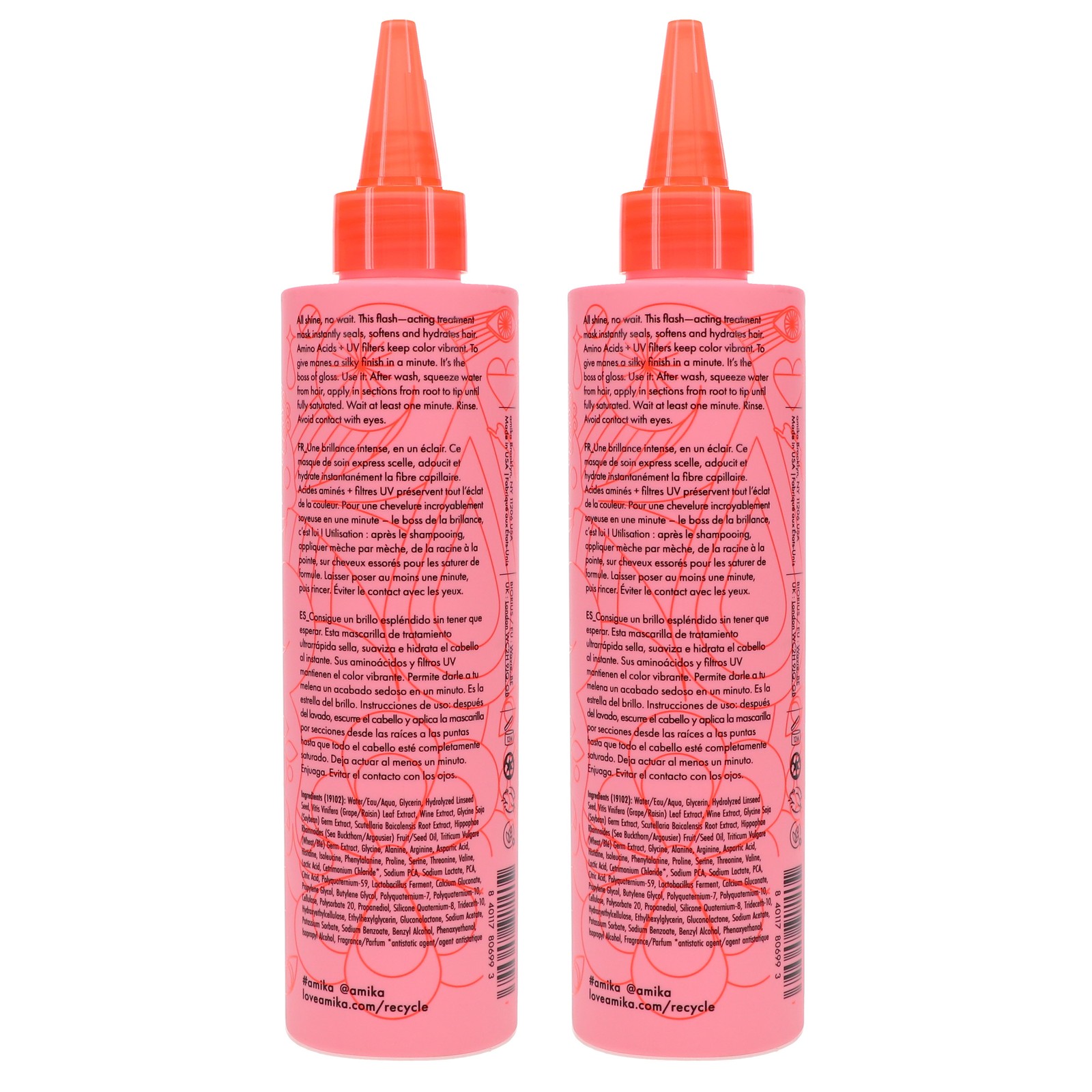 Amika Flash Instant Shine Mask 6.7 oz 2 Pack