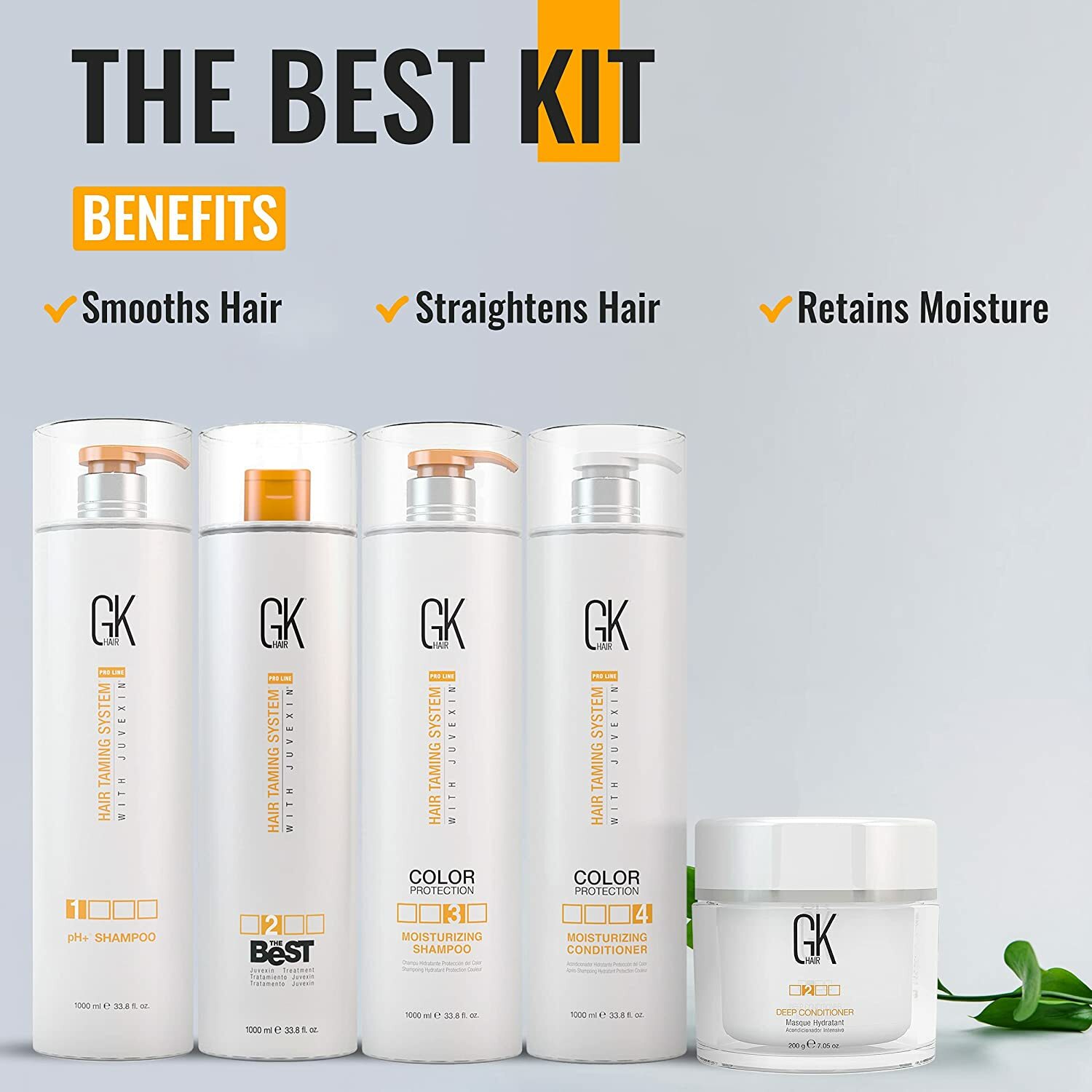 GK HAIR Keratin Treatment Brazilian Complex Blowout Smoothing Straightening Kit