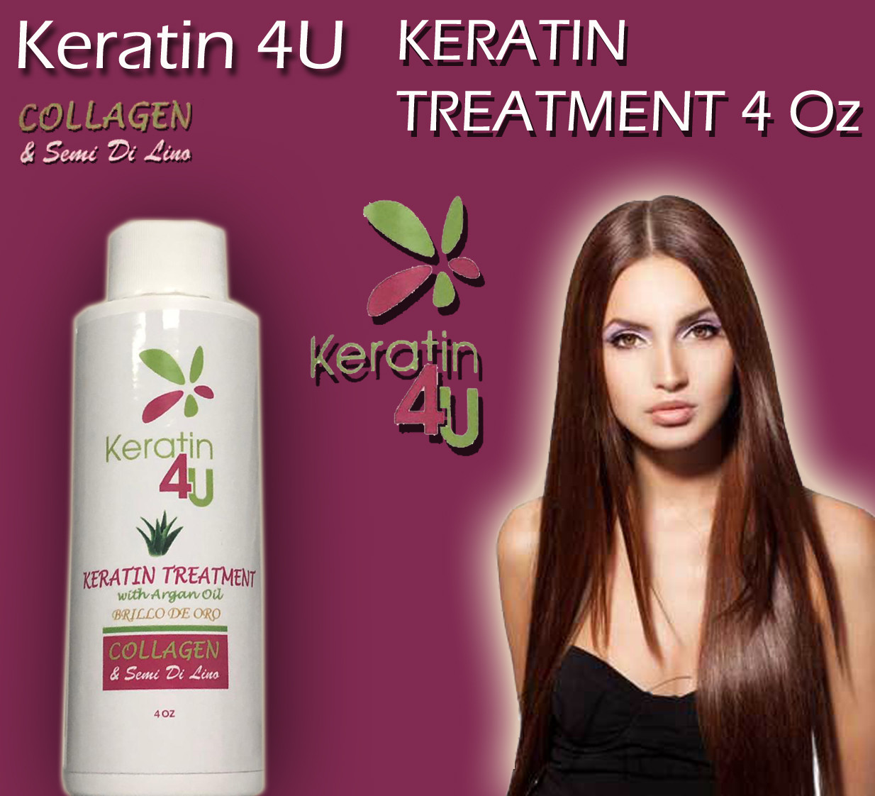 KERATIN 4U Keratin Treatment With Argan Oil 4 Oz