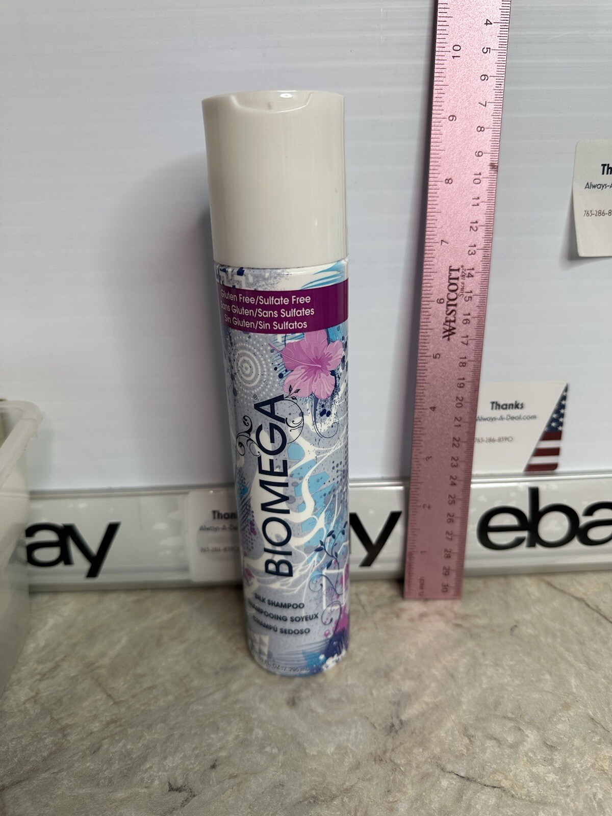 Aquage Biomega Silk Shampoo 10 Oz For Curly Hair Course Or Frizz Control UV Prot