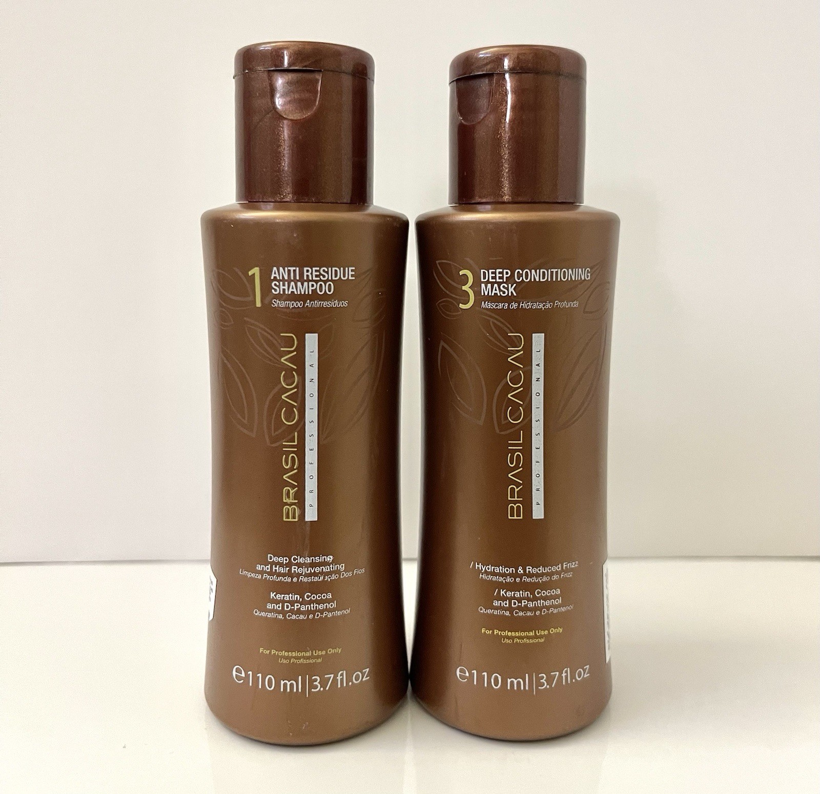 Brasil Cacau Step 1 ANTI residue Shampoo Step 3 Deep Conditioning Mask