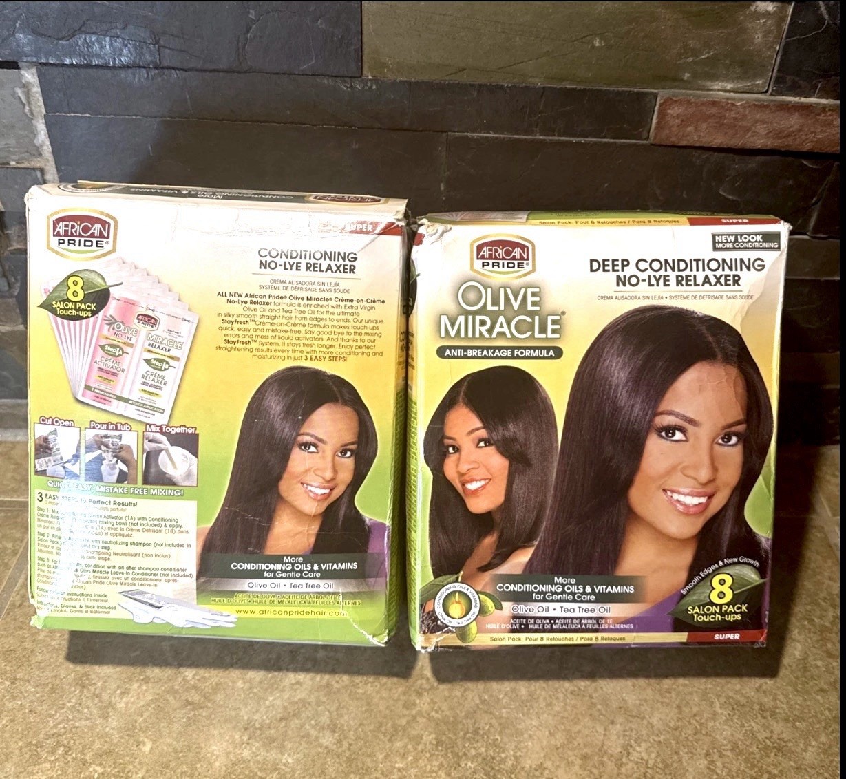 Relaxer African Pride Olive Miracle Deep Conditioning No-Lye 2-Pack 16 Salon Pks