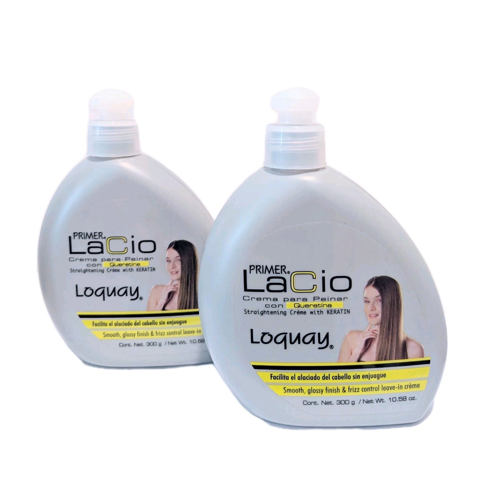 2 PACK! LOQUAY Straightening Créme with Keratin Smooth, Glossy Finish & Frizz