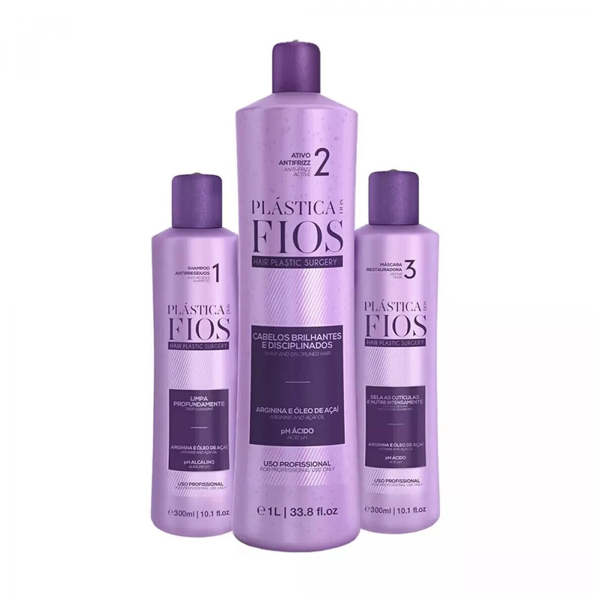 Cadiveu Plastica dos Fios Straightener Brazilian Keratin Hair Treatment 3 Steps
