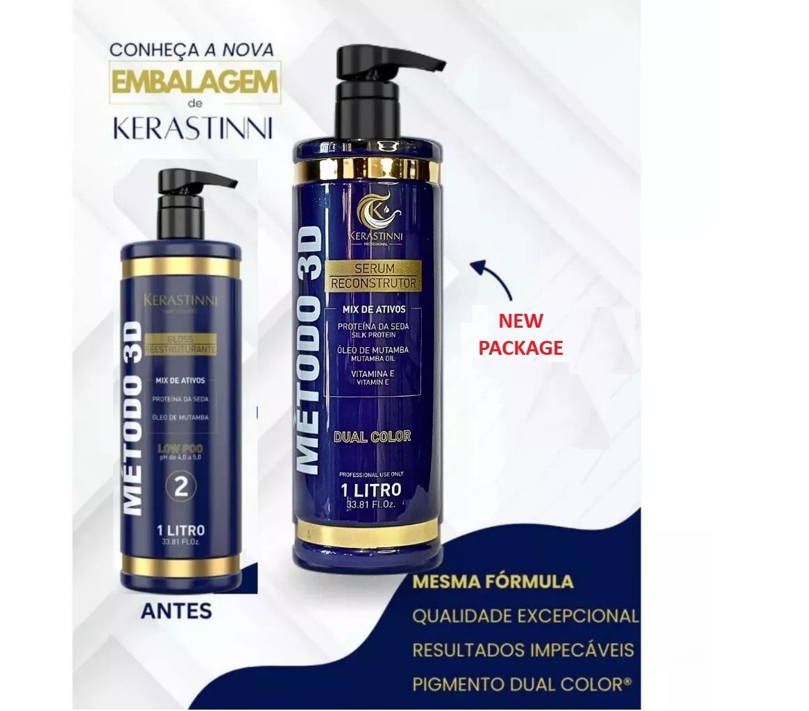 Kerastinni Keratin Liso 3d Method Set Shampoo Detox + Reducer – 33.8oz