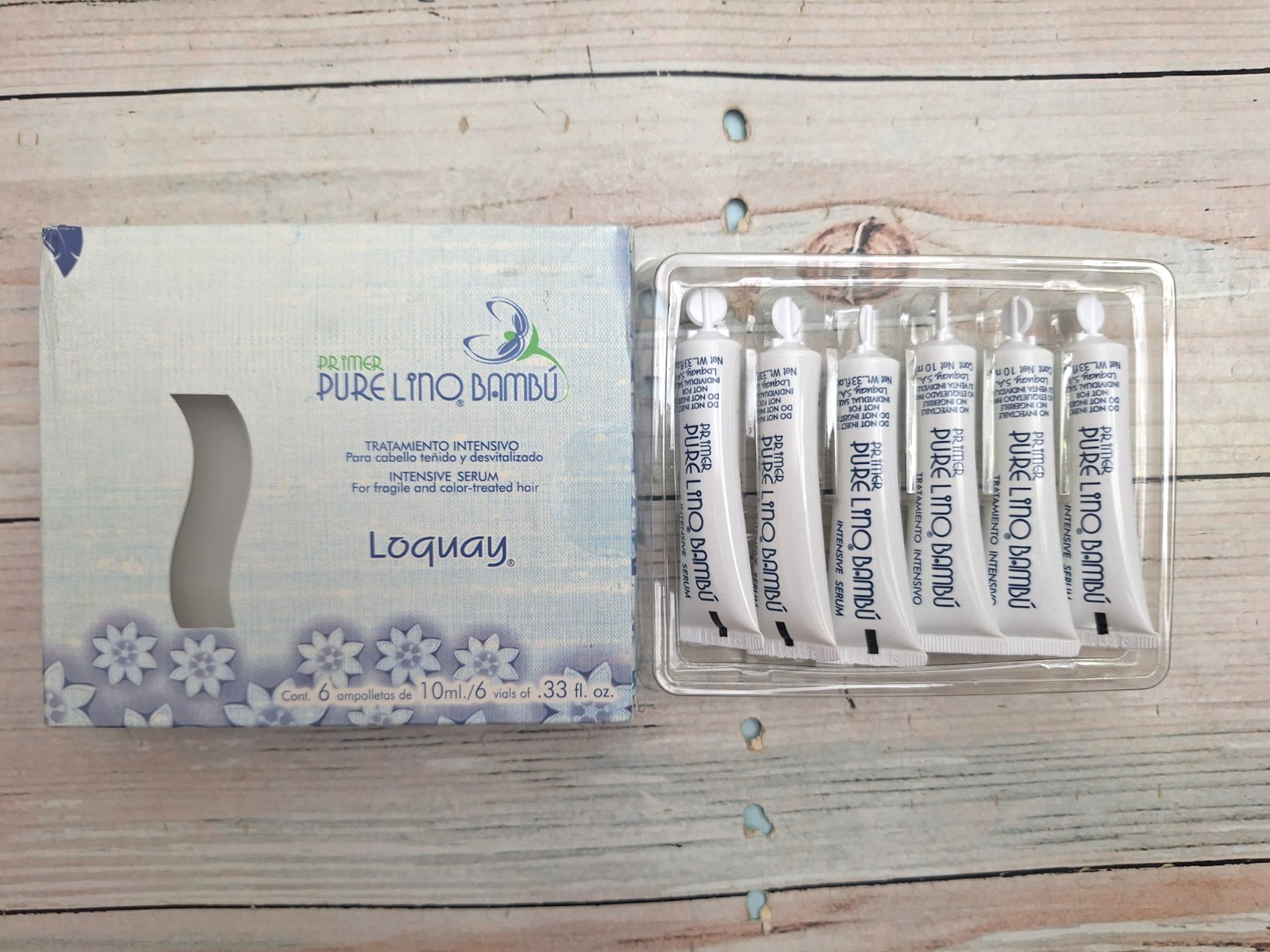 Loquay Primer Pure Lino Bambu Tratamiento Intensivo 6 Ampolletas – Serum Hair