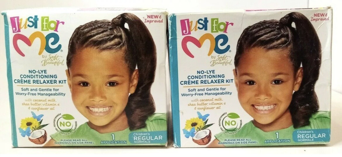 Just For Me No Lye Conditioning Creme Hair Relaxer Kit, 2 Pack FREE SHIPPING