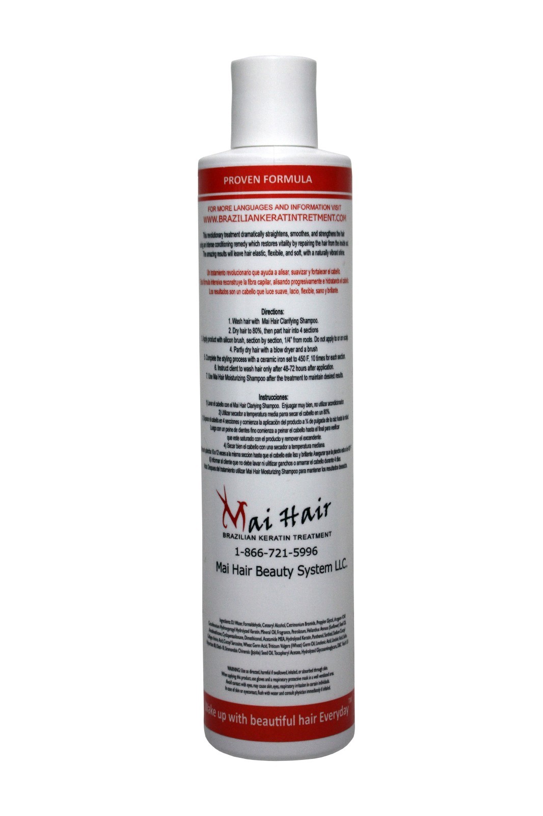 Brazilian Hair Keratin Treatment with Argan oil Bottle 10oz/300ml