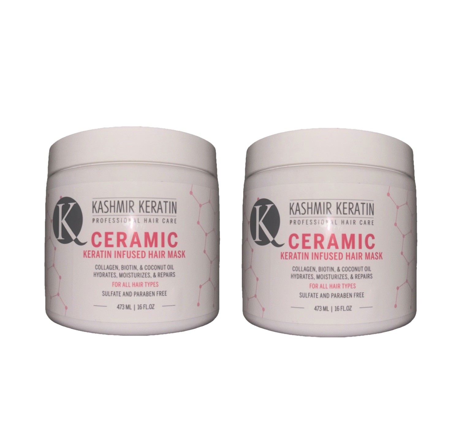 (2) Kashmir Keratin hair mask Ceramic Mask For All Types of Hair 16 fl.oz