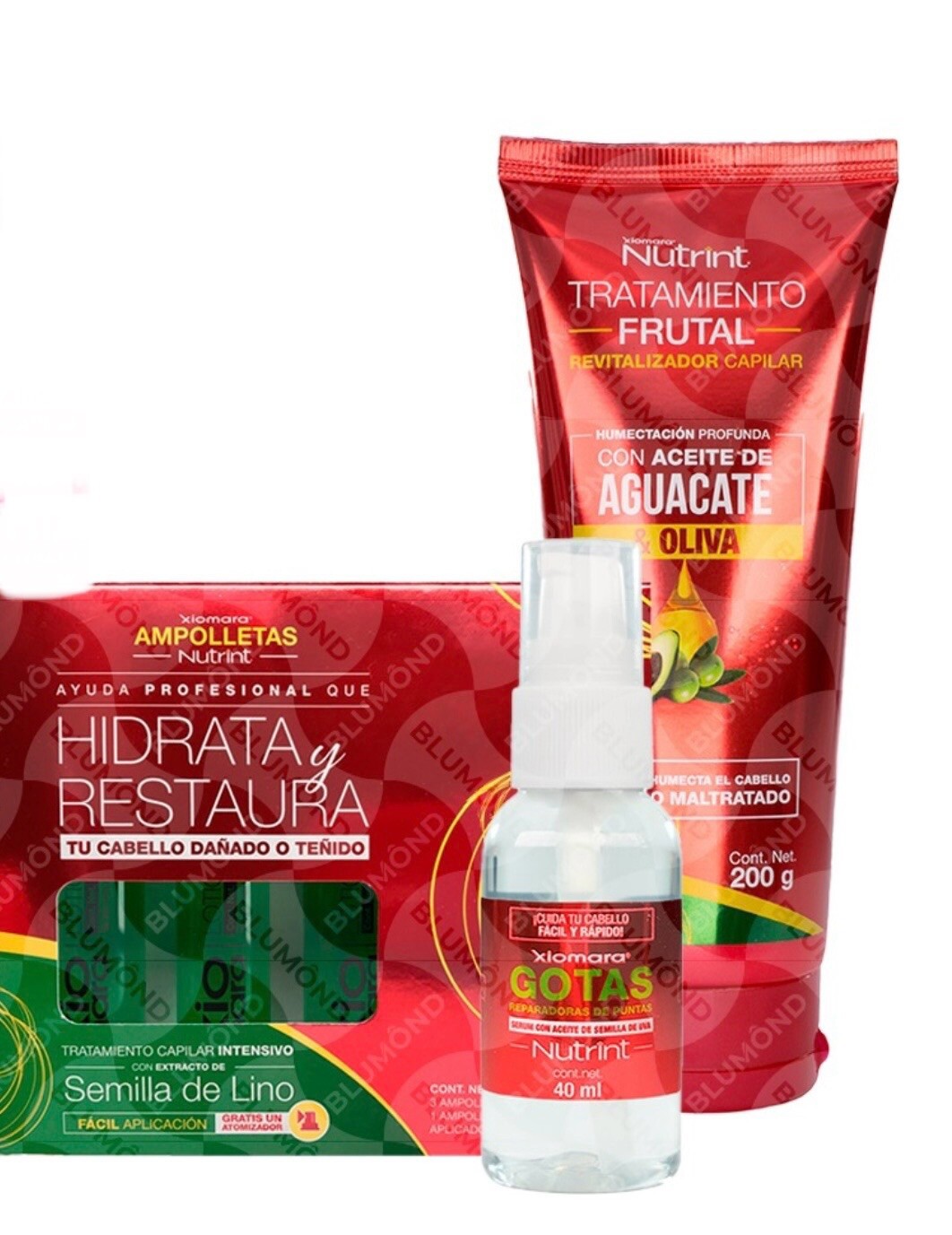 Xiomara Nutrint Kit Hidrata y Restaura Cabello Dañado puntas perfectas Uva