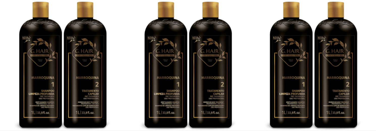 Kit 3x GHAIR Moroccan Capillary Smoothing Keratin Treatment – 2x1L