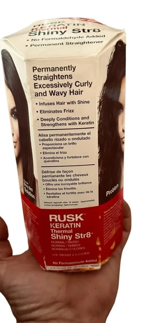 Rusk Keratin Thermal Shiny Str8, Permanent Straightener, Normal/Tinted