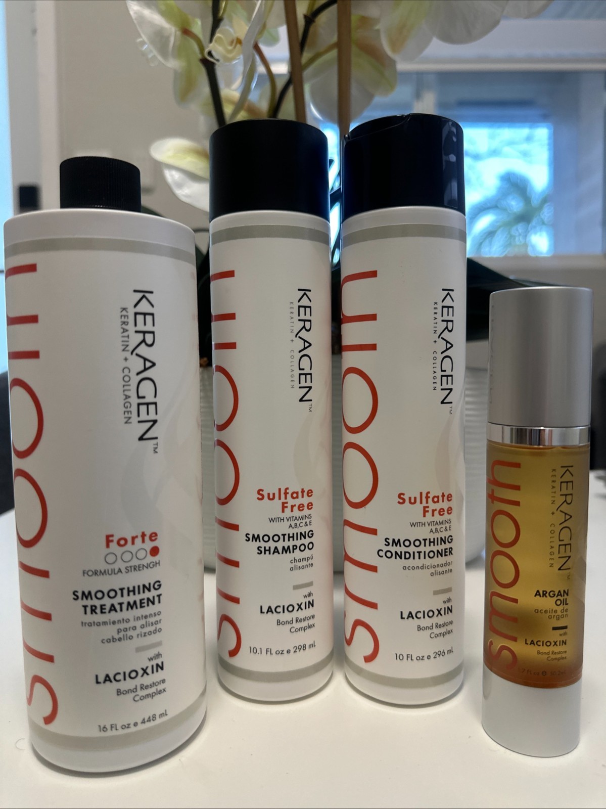 Keragen Keratin Treatment Forte Keratin Treatment, salt-free shampoo . oil