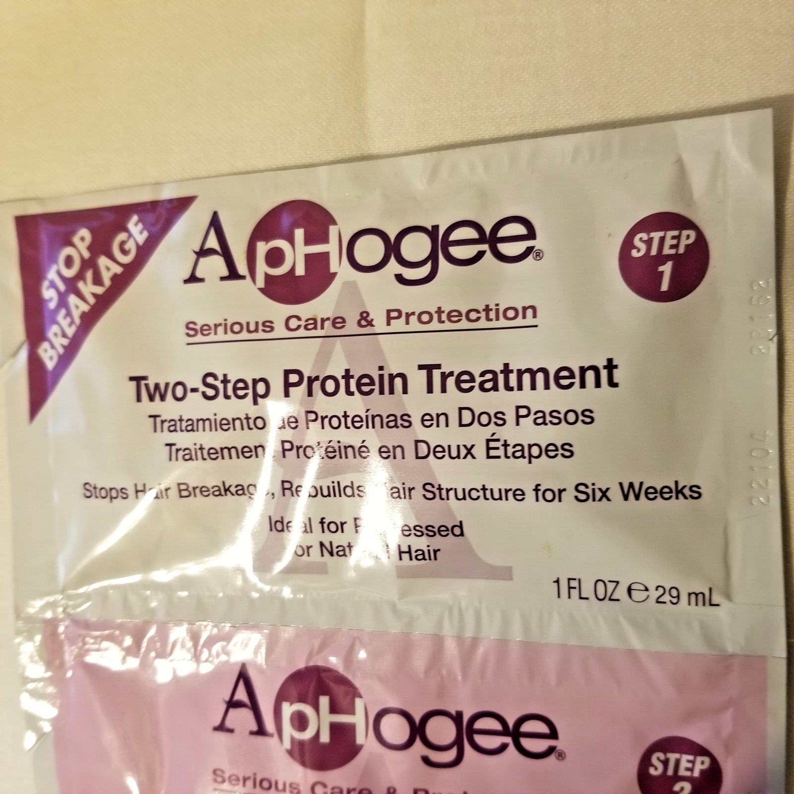 ApHogee Two Step Protein Treatment & Balancing Moisturizer Sachet BRAND NEW