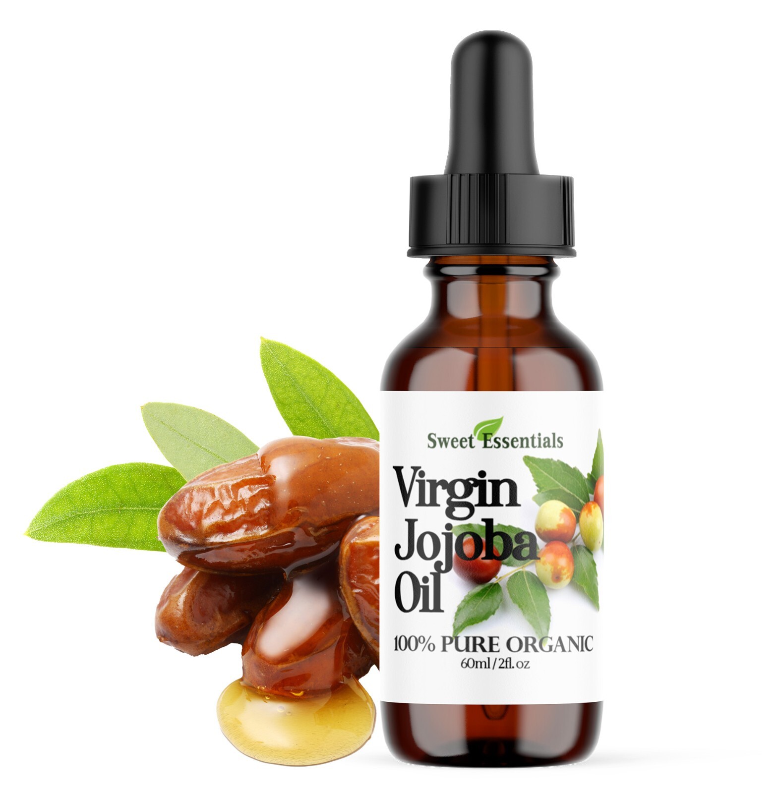 Organic Virgin Jojoba Oil, 2oz Glass Bottle, Imported From Argentina, 100% Pure