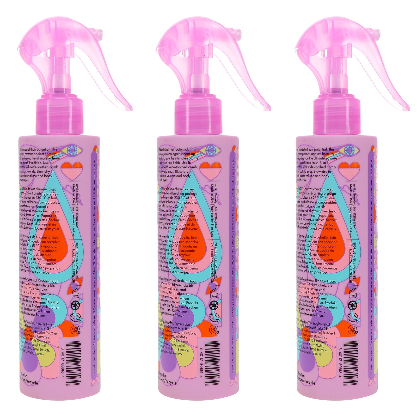 Amika Brooklyn Bombshell Blowout Volume Spray 6.7 oz 3 Pack