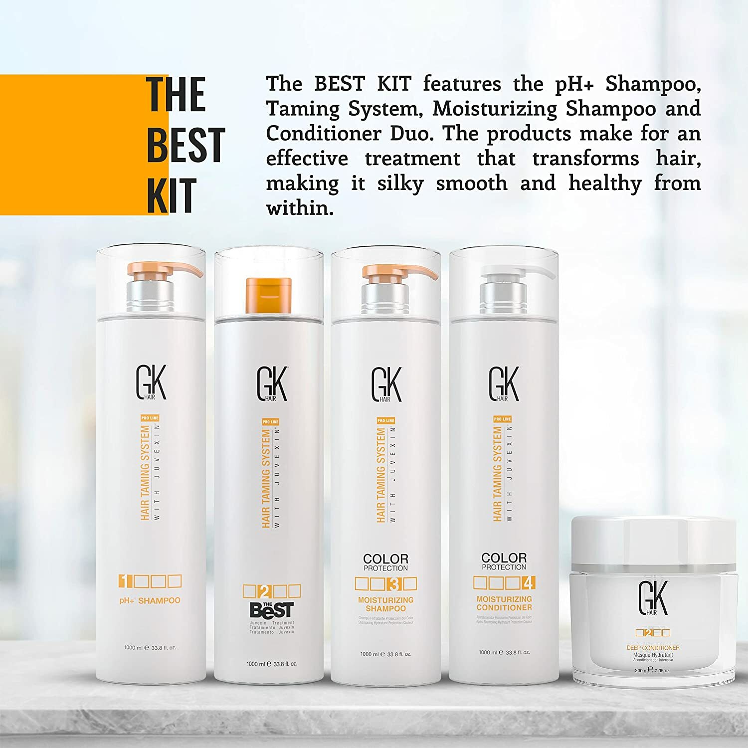 GK HAIR Keratin Treatment Brazilian Complex Blowout Smoothing Straightening Kit