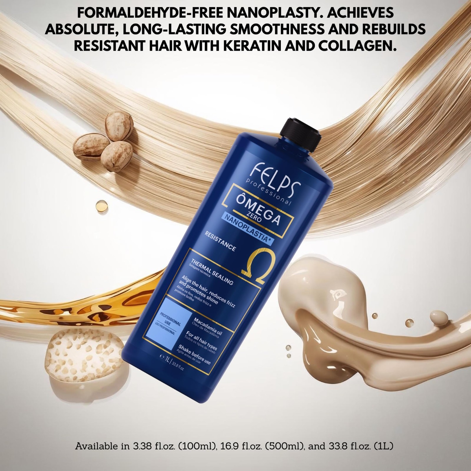 Felps Omega Zero Resistance Nanoplasty Brazilian Keratin Treatment 1L / 34 fl oz