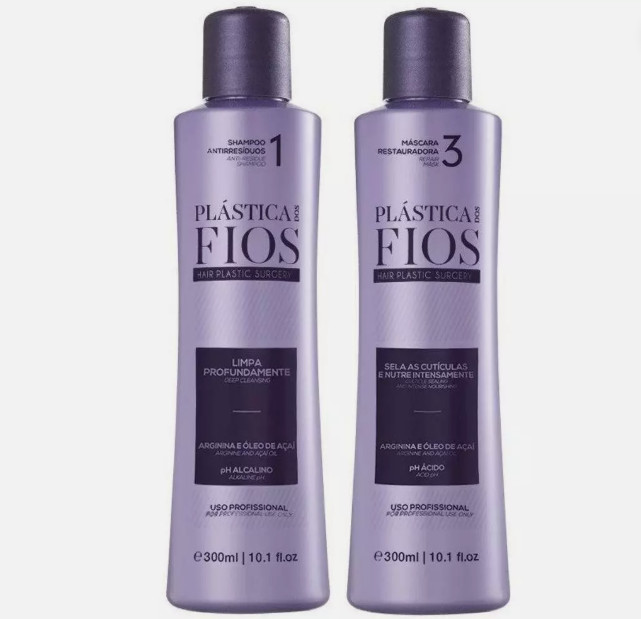 Plastica Dos Fios Deep Hydrating Kit Detox Shampoo and Hair Repair Mask 10fl.oz