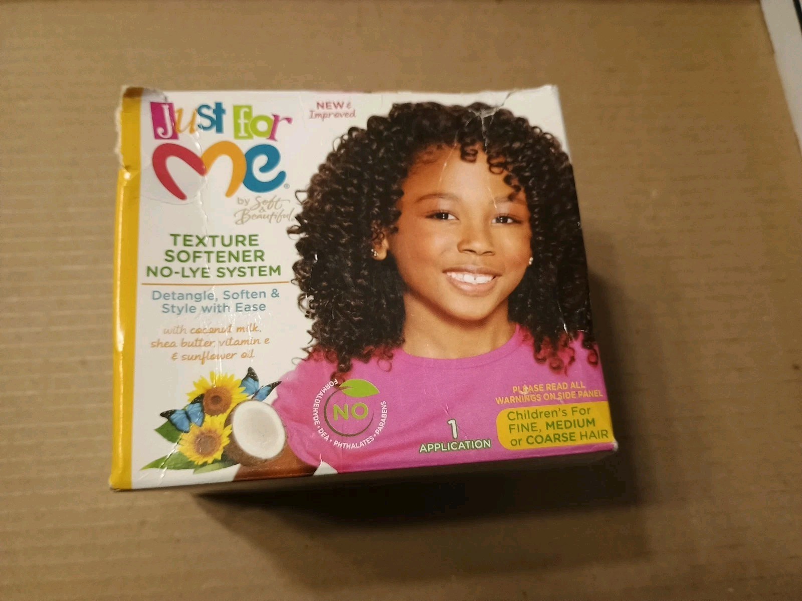 Just For Me By Soft & Beautiful Texture Softener No-Lye System. Damaged Box.