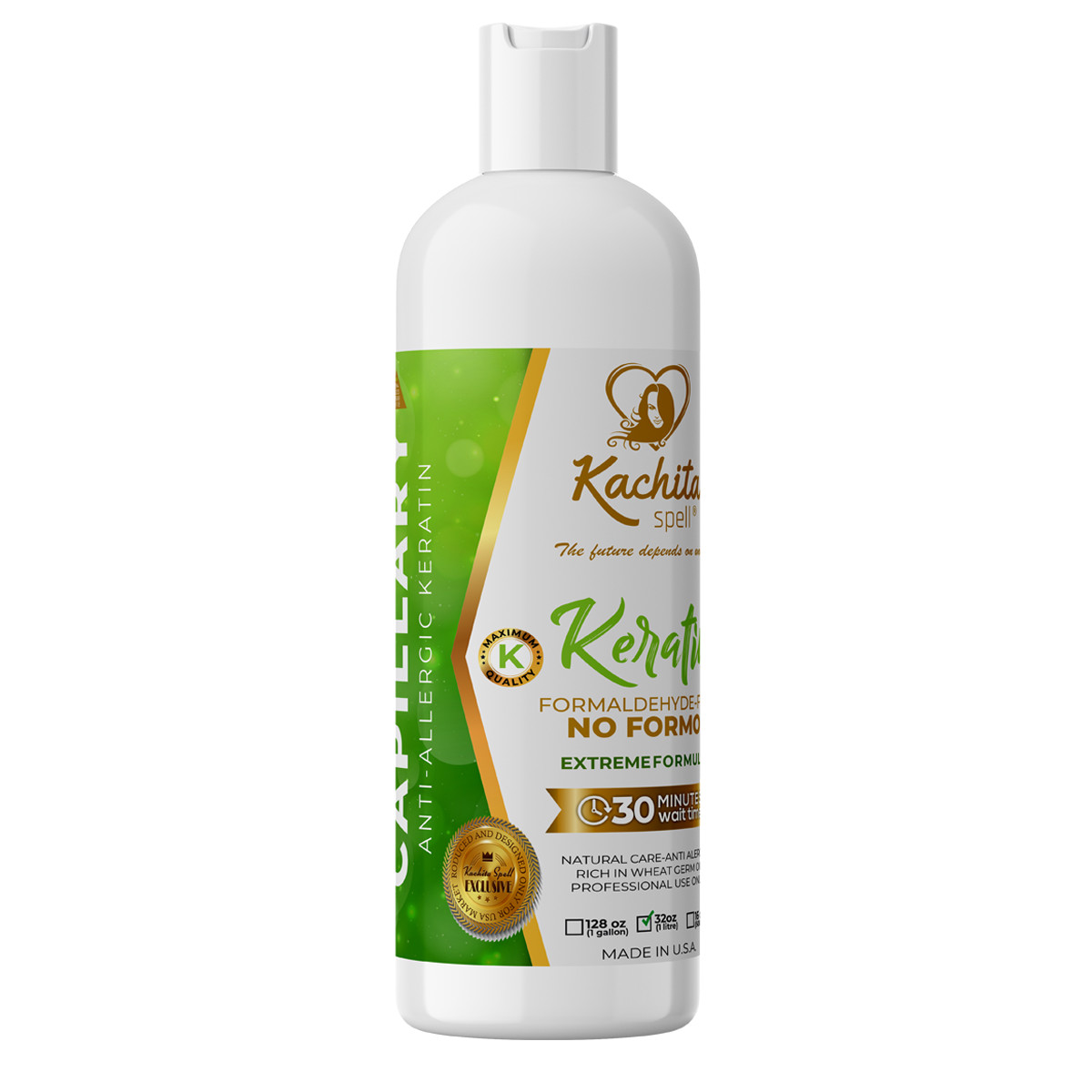 Kachita Spell Keratin FORMALDEHYDE FREE(No Formol) Anti allergic Formula 32oz