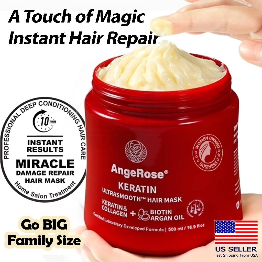 Keratin & Collagen Hair Mask, Featuring Signature Scent for Deep Repair，Hydrati