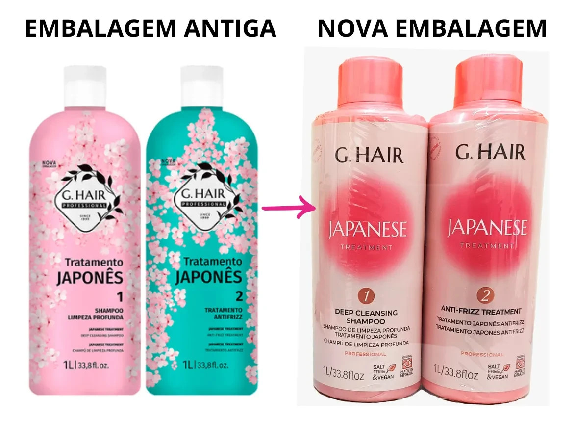 G.Hair Kit Professional / Treatment Japanese Anti-Frizz /Shampoo + Sealer 2x1L