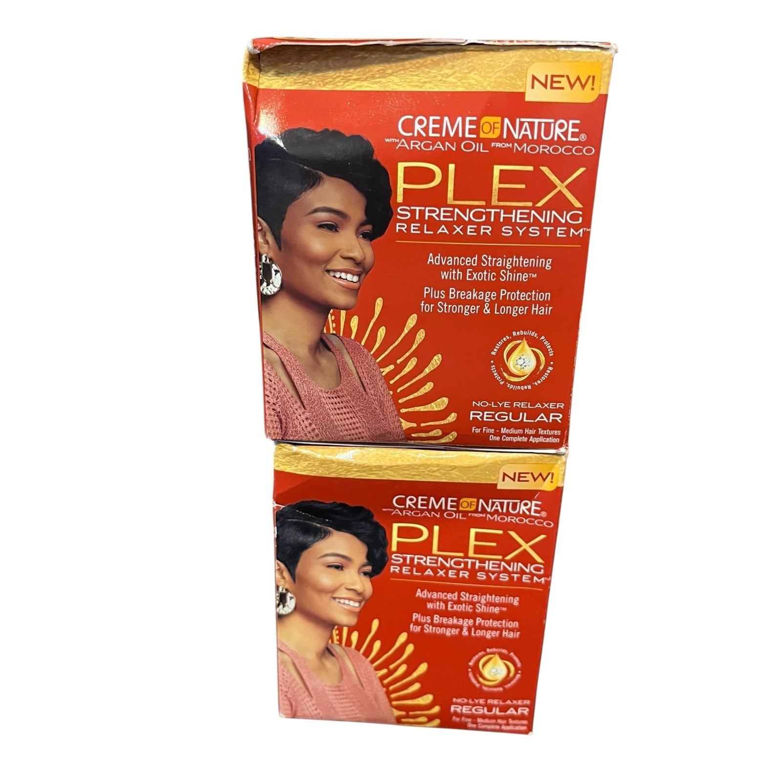2X Creme of Nature Argan Oil Plex Strengthening Relaxer System No Lye Regular
