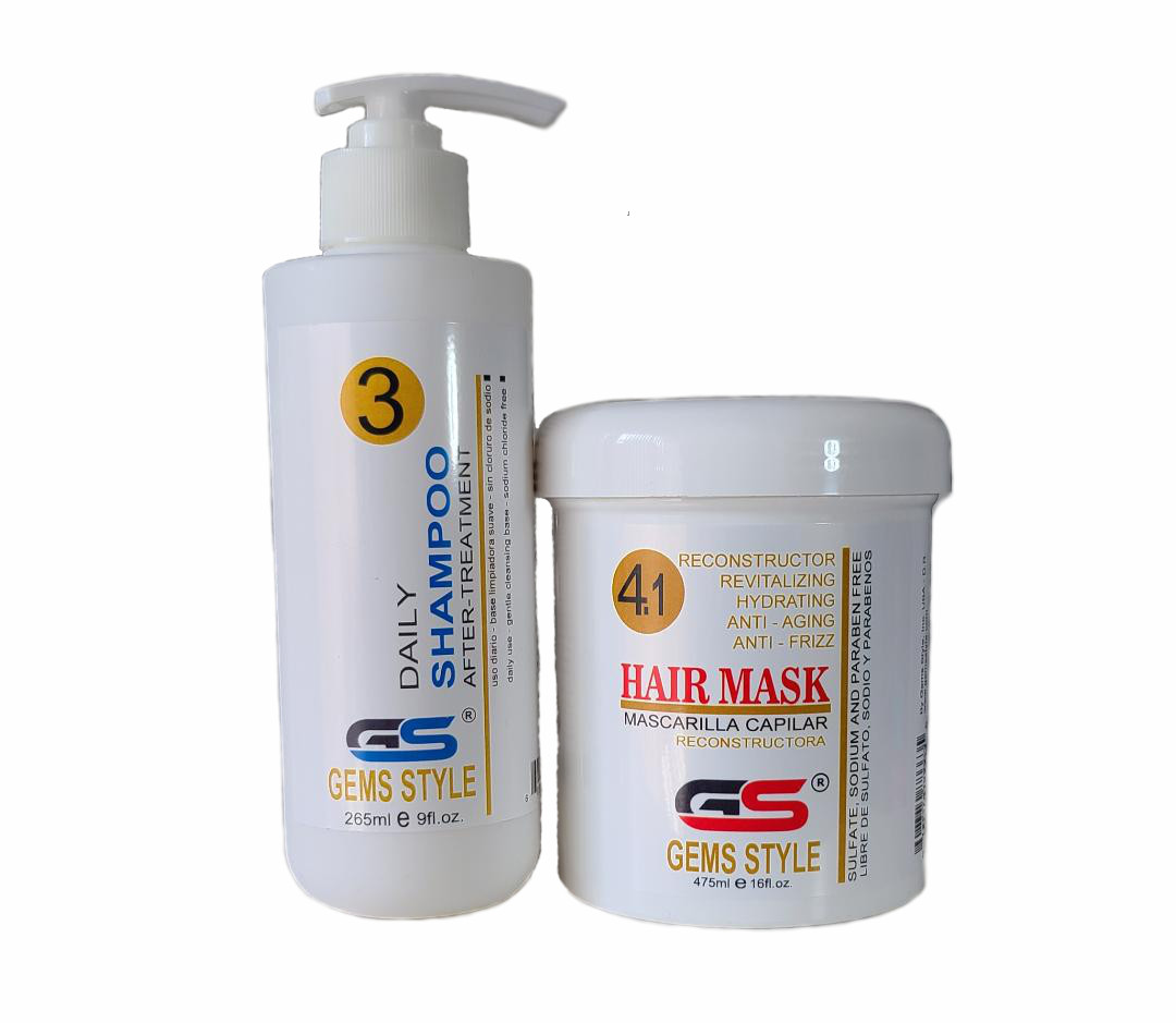 GS Gems Style Set GS Shampoo+GS Mask for damaged hair repair.