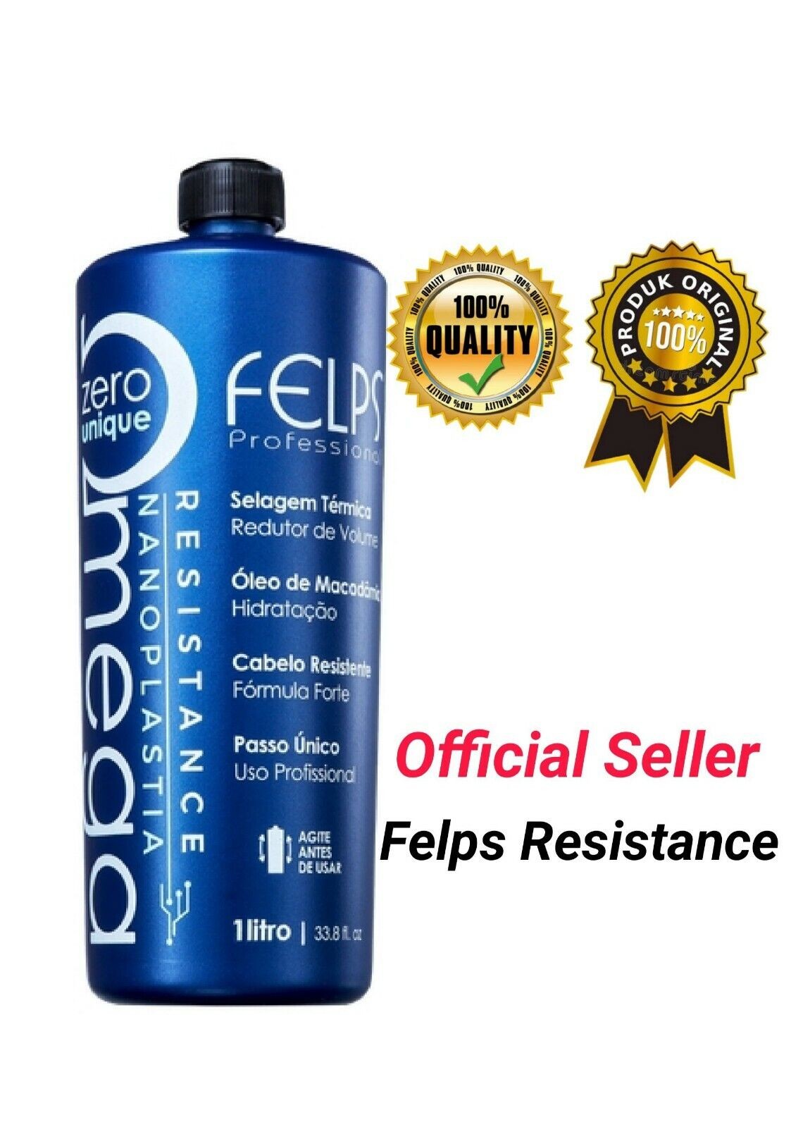 Felps Omega Zero Resistance Professional Brazilian Keratin Treatment|Sealant 1L