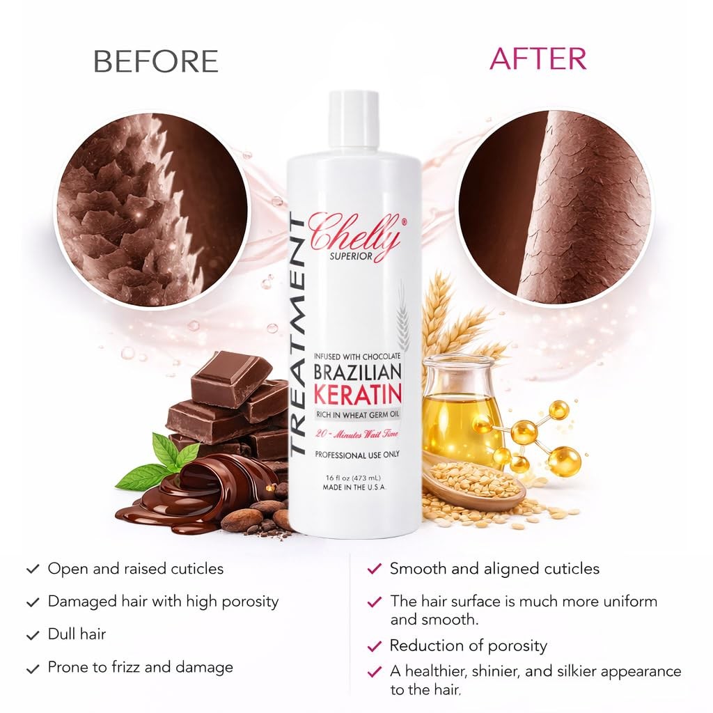 Chelly Superior Brazilian Keratin Treatment 16.0 Fl Oz, Chocolate