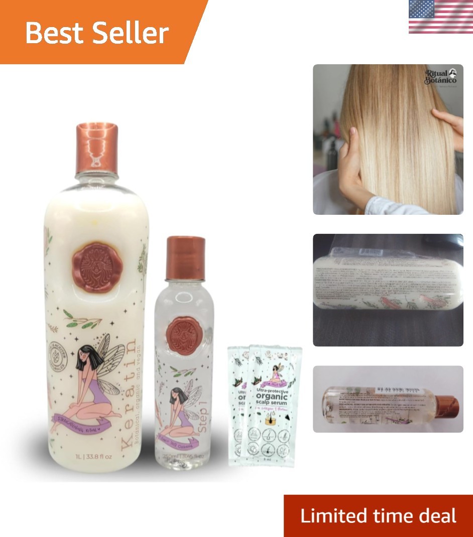 Sleek & Shiny Hair: 1L Organic Keratin Treatment – No Formaldehyde or Ammonia