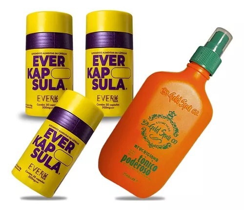 3 Bottles of Everkapsulas / Treatment for 3 Months + Tonico Poderoso Gold Spell