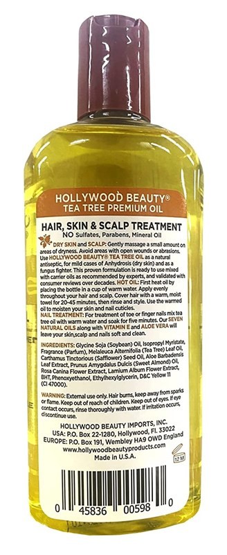 (2 PACK) Hollywood Beauty Tea Tree Premium Oil 8 Ounce