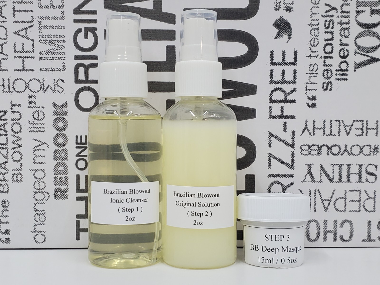 Brazilian Blowout Original Solution Steps ” 1,2, & 3 ” Deep Masque – 2oz SET