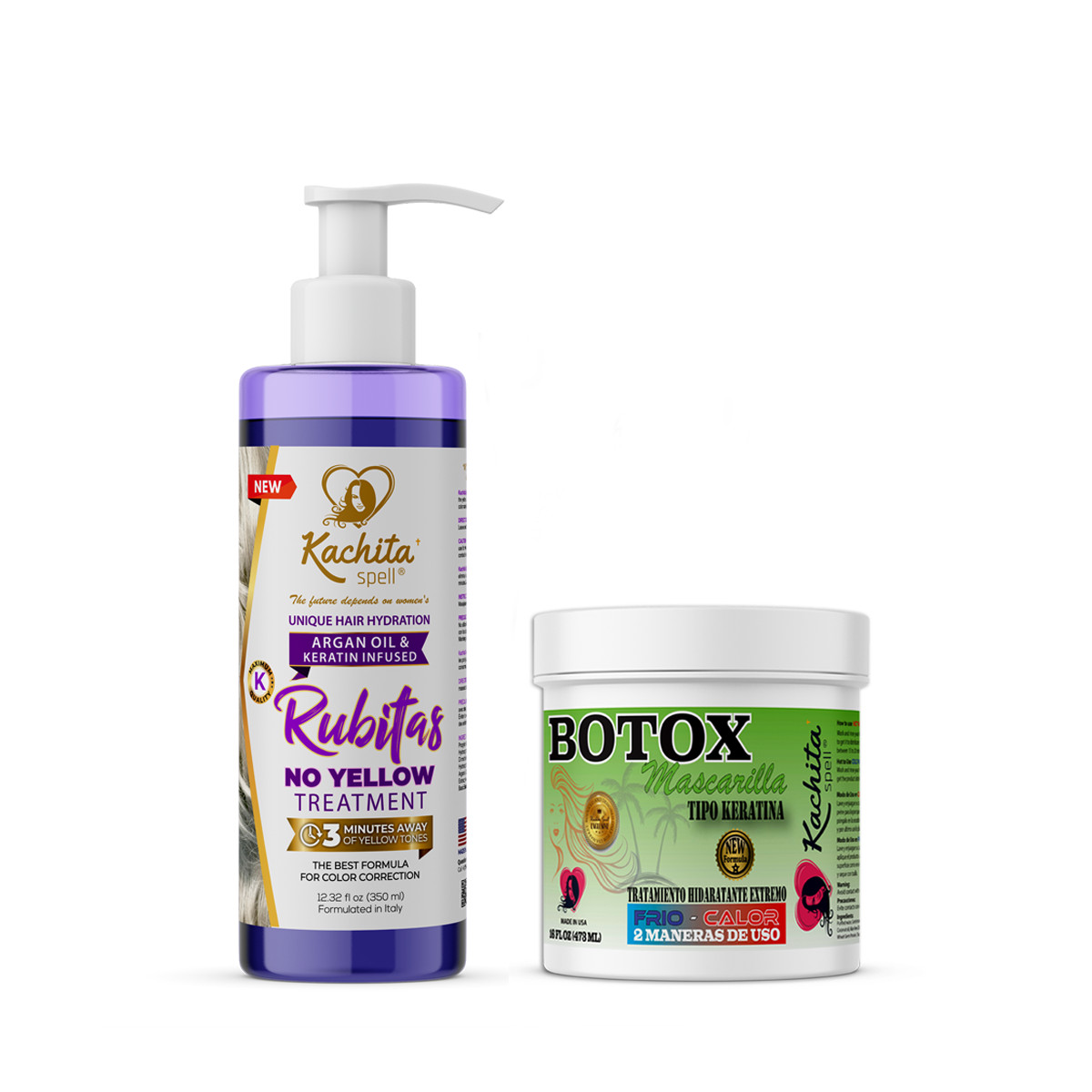 Blonde Dry & Damaged Hair Repair KIT HairBotox Purple Treatment Kachita Spell