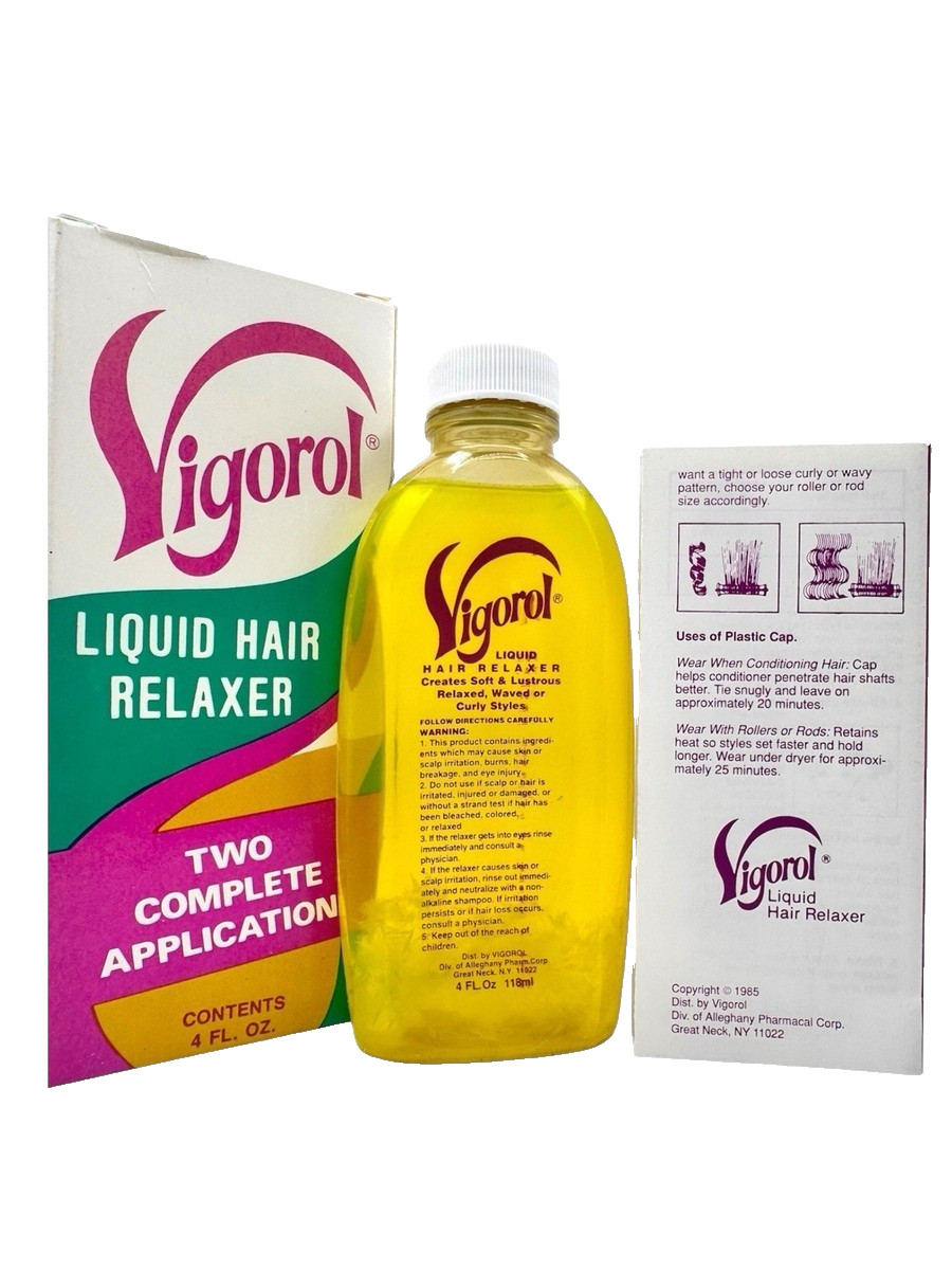 Vigorol Liquid Hair Relaxer Two Complete Applications – 4 oz VTG stock HTF